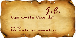 Gyurkovits Ciceró névjegykártya